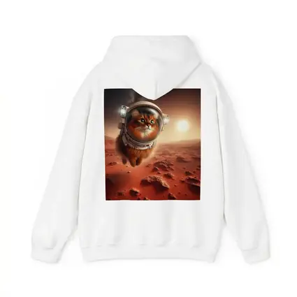 Somali Cat Astronaut Flying Over Mars