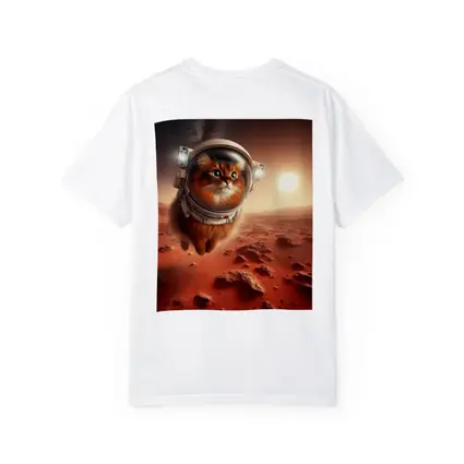 Somali Cat Astronaut Flying Over Mars