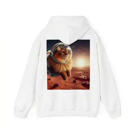Somali Cat Astronaut Floating Over Mars