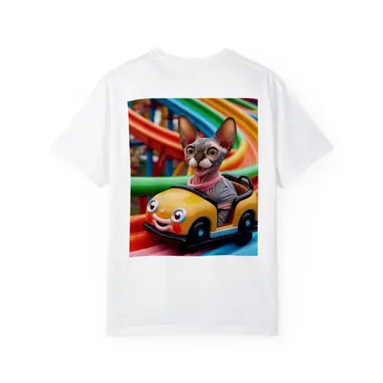 Sphynx Cat Riding Colorful Toy Roller Coaster