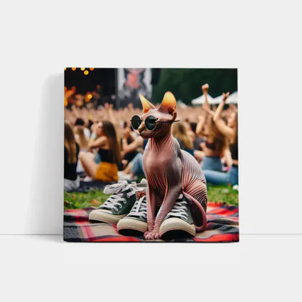 Sphynx Cat Sunglasses Concert Festival Crowd