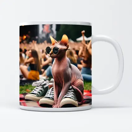 Sphynx Cat Sunglasses Concert Festival Crowd