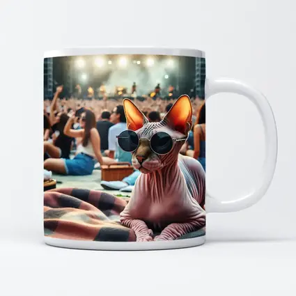 Sphynx Cat Sunglasses Music Festival Crowd