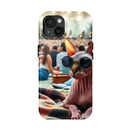 Sphynx Cat Sunglasses Music Festival Crowd