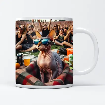Sphynx Cat Sunglasses Music Festival Crowd