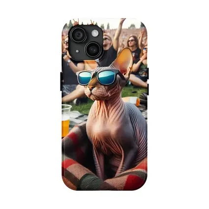 Sphynx Cat Sunglasses Music Festival Crowd