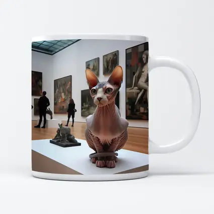 Sphynx Cat Sculpture Inside Art Gallery