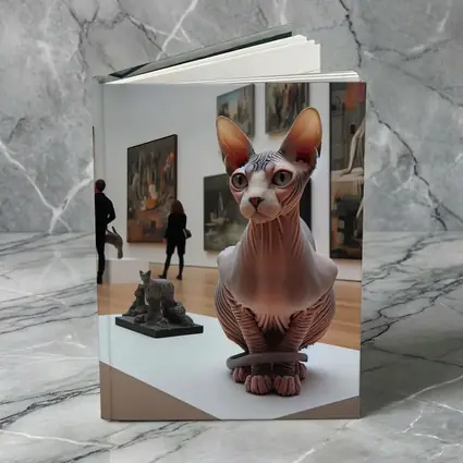 Sphynx Cat Sculpture Inside Art Gallery