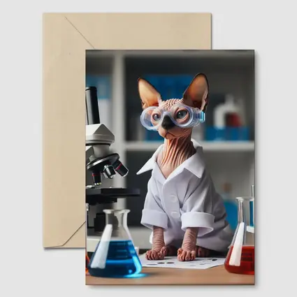 Sphynx Cat Scientist Lab Coat Laboratory