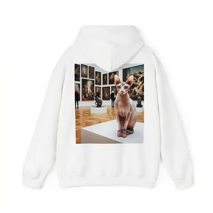 Sphynx Cat Sitting In Art Gallery