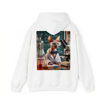 Sphynx Cat Scientist Laboratory Funny Portrait