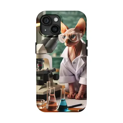 Sphynx Cat Scientist In Laboratory Setting