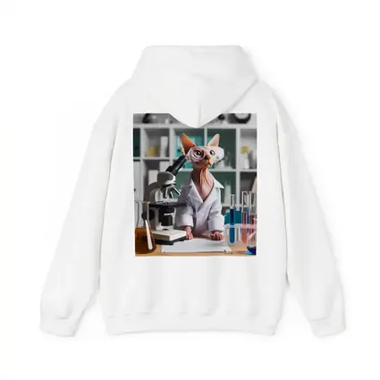 Sphynx Cat Scientist Laboratory Microscope Art