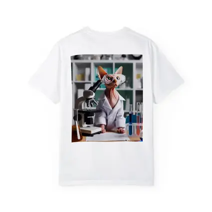 Sphynx Cat Scientist Laboratory Microscope Art