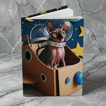 Sphynx Cat Astronaut Cardboard Rocket Space