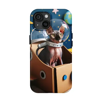 Sphynx Cat Astronaut Cardboard Rocket Space