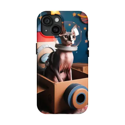 Sphynx Cat Astronaut Cardboard Rocket Space