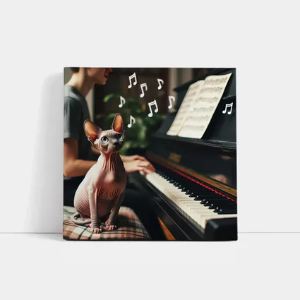 Sphynx Cat Listening To Piano Music