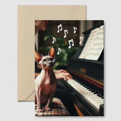 Sphynx Cat Listening To Piano Music
