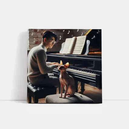 Sphynx Cat Listening To Piano Music