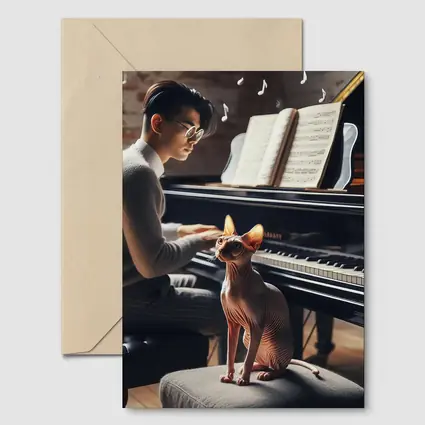 Sphynx Cat Listening To Piano Music
