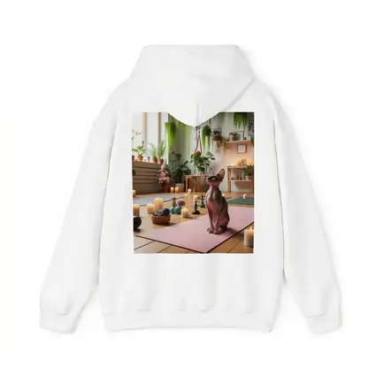 Sphynx Cat Sitting on Pink Yoga Mat