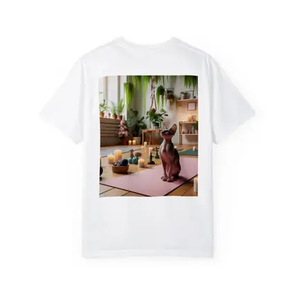 Sphynx Cat Sitting on Pink Yoga Mat