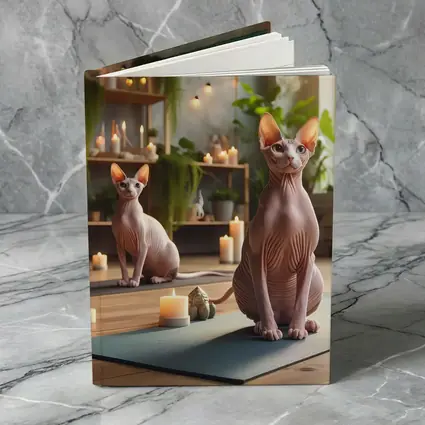 Sphynx Cats Relaxing in Cozy Yoga Studio