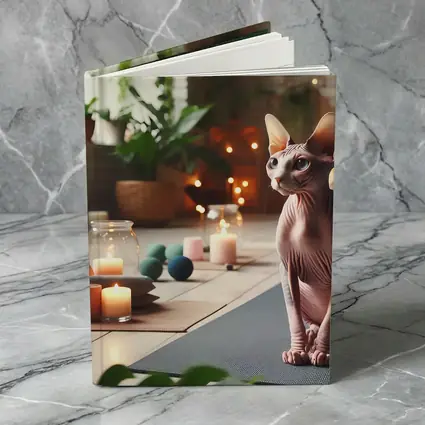 Sphynx Cat Sitting on Yoga Mat