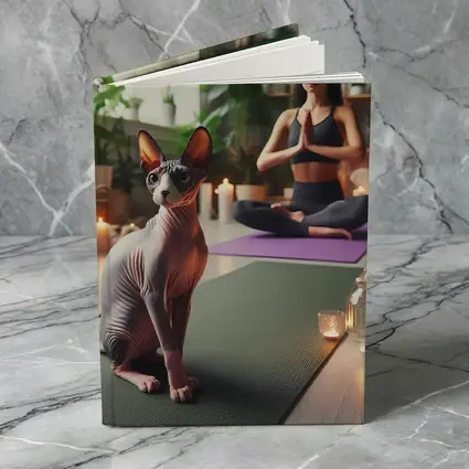 Sphynx Cat Sitting on Yoga Mat