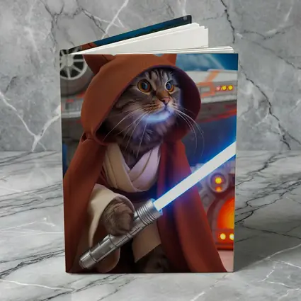 Jedi Cat With Lightsaber Space Background