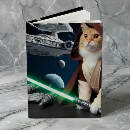 Orange Cat Jedi Lightsaber Space Battle
