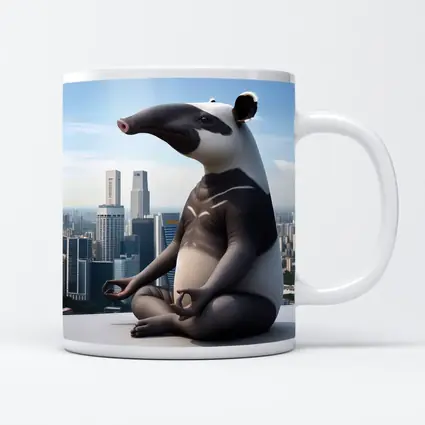 Anteater Meditating Above City Skyline
