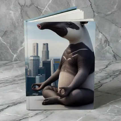 Anteater Meditating Above City Skyline