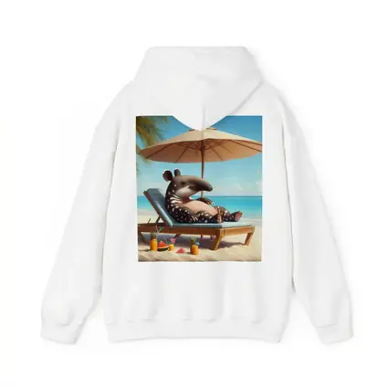 Tapir Relaxing On Tropical Beach Chair