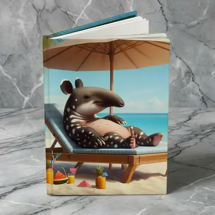 Tapir Relaxing On Tropical Beach Chair