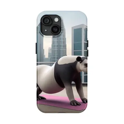 Tapir Doing Yoga City Skyline Background