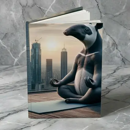 Tapir Meditating Yoga City Skyline