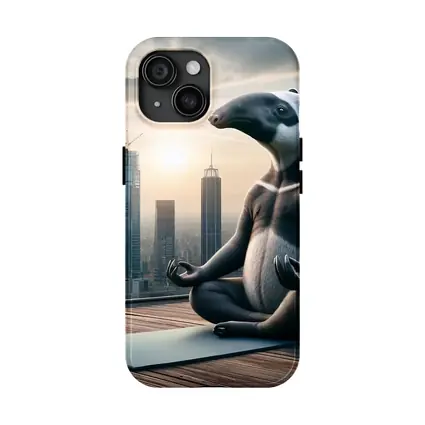 Tapir Meditating Yoga City Skyline