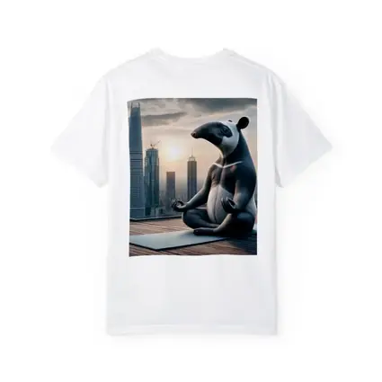 Tapir Meditating Yoga City Skyline