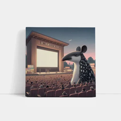 Giant Tapir Watching Outdoor Cinema Night