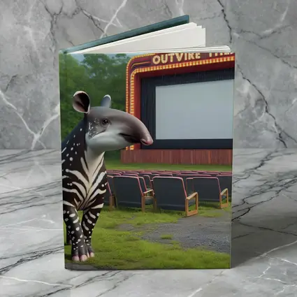 Baby Tapir At Rainy Outdoor Movie Theatre