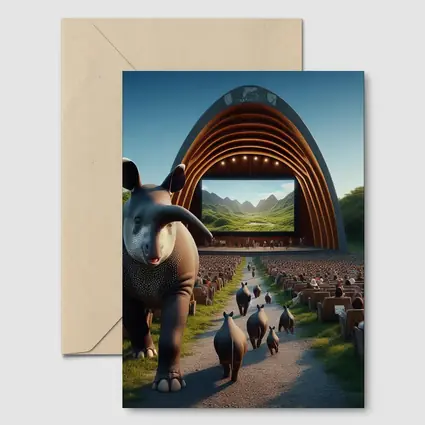 Tapirs Walking Through Outdoor Theater Crowd