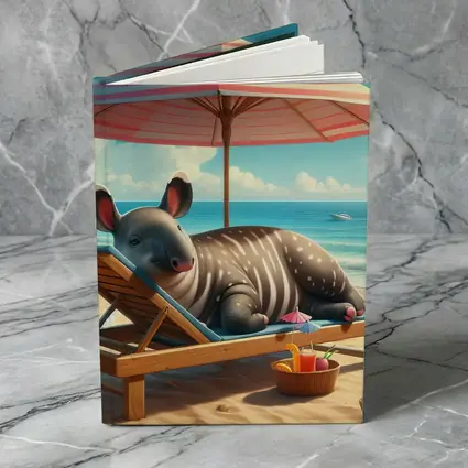 Tapir Relaxing On Sunny Beach Chair