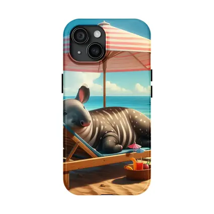 Tapir Relaxing On Sunny Beach Chair