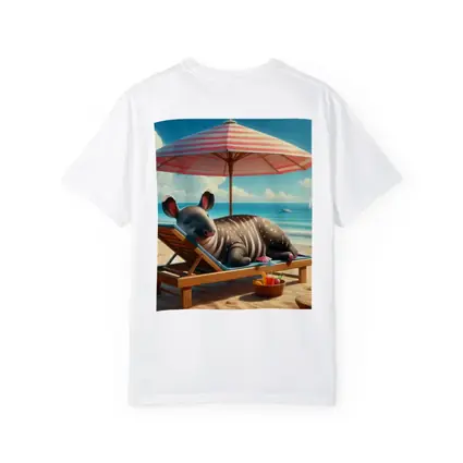 Tapir Relaxing On Sunny Beach Chair