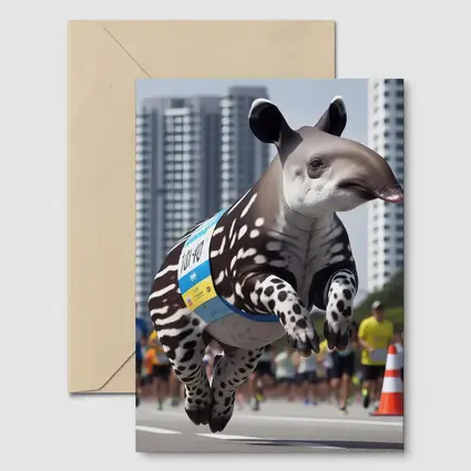 Baby Tapir Running City Marathon Race