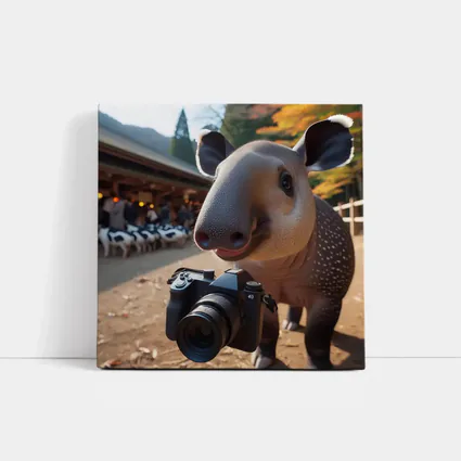 Tapir Holding Camera at Autumn Farm