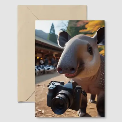 Tapir Holding Camera at Autumn Farm