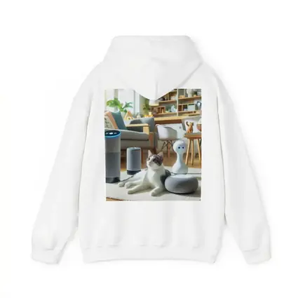 Gray White Cat Smart Home Living Room